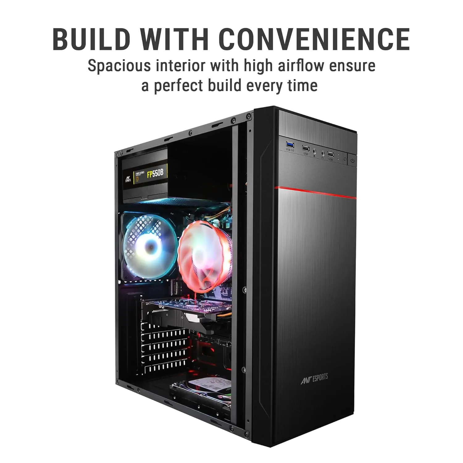 Ant Esports Mid Tower Cabinet Si27 Black view 4